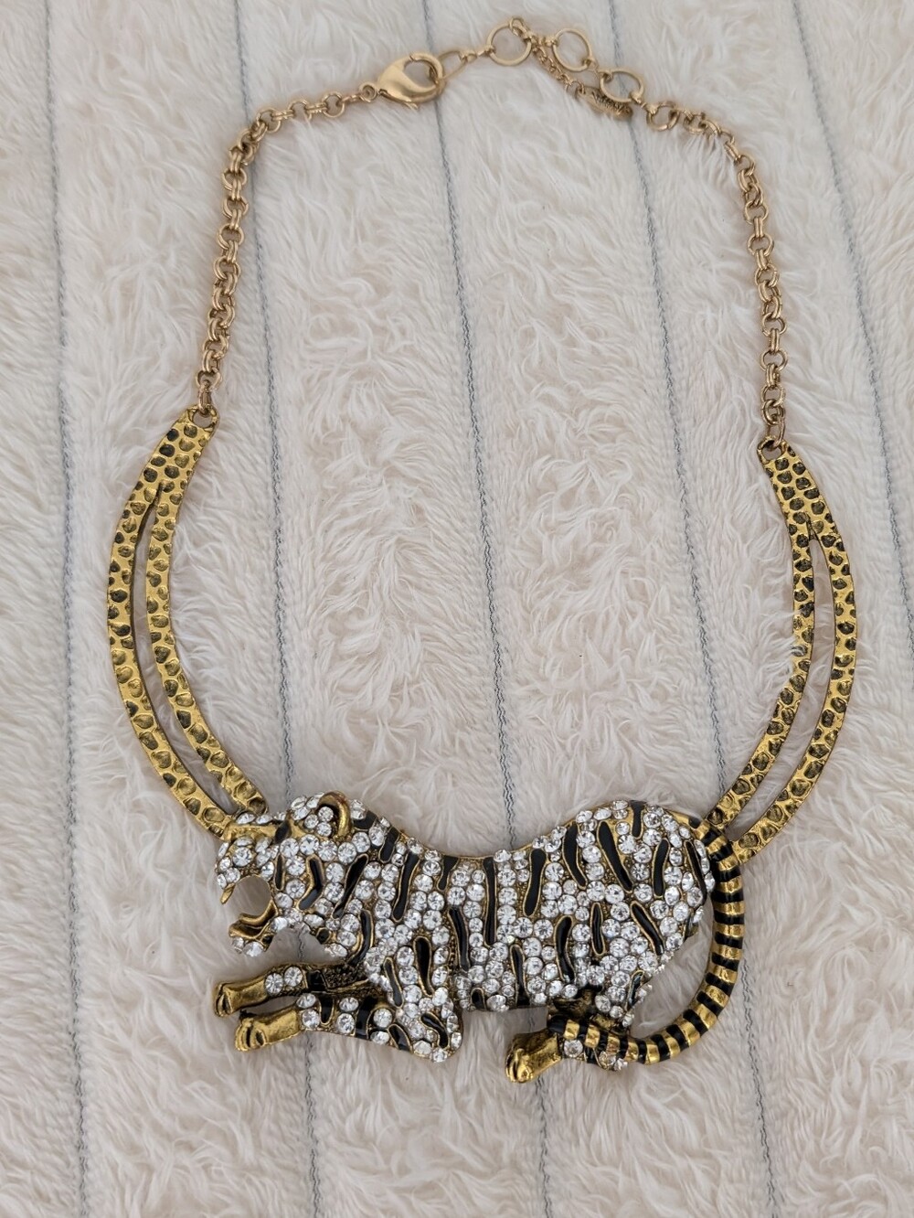 Amrita Singh Tiger Statement Necklace Brass & Crystal